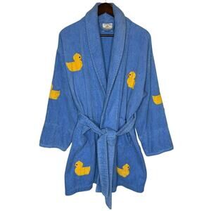 Vintage Aegean Apparel Blue Rubber Duck Cotton Terry Cloth Robe, One size